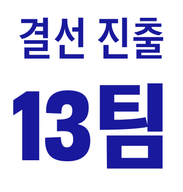 결선 진출 13팀